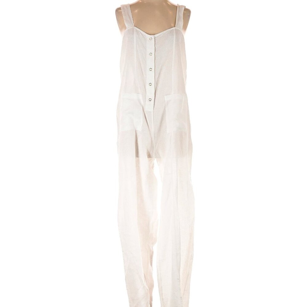 🤍 WeWoreWhat White Button-Front Loose Jumper –